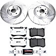 K6886-26 Front Brake Disc and Pad Kit, Cross-drilled and Slotted 5 Lugs 360 mm Carbon Fiber Ceramic Z26 Street Warrior Carbon-Fiber Ceramic Series