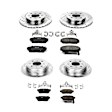 4-Wheel Set Power Stop&reg; K689 Front and Rear Z23 Daily Carbon-Fiber Ceramic Brake Pad and Drilled & Slotted Rotor Kit