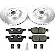 K6901 Front Brake Disc and Pad Kit, Silver zinc-plated, Cross-drilled and Slotted, 5 Lugs, 374.9 mm, Carbon Fiber Ceramic, Z23 Evolution Sport Series