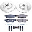 K6903 Front Brake Disc and Pad Kit, Silver zinc-plated, Cross-drilled and Slotted, 5 Lugs, 350 mm, Carbon Fiber Ceramic, Z23 Evolution Sport Series
