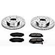 K690 Front Brake Disc and Pad Kit, Cross-drilled and Slotted 4 Lugs 262 mm Carbon Fiber Ceramic Z23 Evolution Sport Series