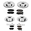 4-Wheel Set Power Stop&reg; K691 Front and Rear Z23 Daily Carbon-Fiber Ceramic Brake Pad and Drilled & Slotted Rotor Kit