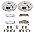 K692-26 Front Brake Disc and Pad Kit, Silver zinc-plated, Cross-drilled and Slotted, 4 Lugs, 262 mm, Carbon Fiber Ceramic, Z26 Street Warrior Carbon-Fiber Ceramic Series