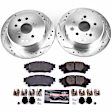 K6930 Rear Brake Disc and Pad Kit, Silver zinc-plated, Cross-drilled and Slotted, 5 Lugs, 291 mm, Carbon Fiber Ceramic, Z23 Evolution Sport Series