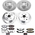 4-Wheel Set Power Stop&reg; K6932-26 Front and Rear Z26 Muscle Carbon-Fiber Ceramic Brake Pad and Drilled & Slotted Rotor Kit
