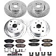 2017 Subaru WRX - Front and Rear Brake Disc and Pad Kit, Silver zinc-plated, Cross-drilled and Slotted, 5 Lugs, 285.7 mm, Carbon Fiber Ceramic, Models without EyeSight Technology, Z23 Evolution Sport Series