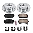 K6936 Rear Brake Disc and Pad Kit, Cross-drilled and Slotted 5 Lugs 283 mm Carbon Fiber Ceramic Z23 Evolution Sport Series