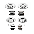 4-Wheel Set Power Stop&reg; K693 Front and Rear Z23 Daily Carbon-Fiber Ceramic Brake Pad and Drilled & Slotted Rotor Kit