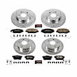 4-Wheel Set Power Stop&reg; K6942 Front and Rear Z23 Daily Carbon-Fiber Ceramic Brake Pad and Drilled & Slotted Rotor Kit