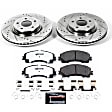 2021 Infiniti Q60 - Front Brake Disc and Pad Kit, Silver zinc-plated, Cross-drilled and Slotted, 5 Lugs, 319.8 mm, Carbon Fiber Ceramic, 3.0L 6Cyl, Z26 Street Warrior Carbon-Fiber Ceramic Series
