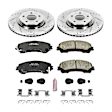 K6944 Front Brake Disc and Pad Kit, Cross-drilled and Slotted, 5 Lugs, 12.6 in., Carbon Fiber Ceramic, Z23 Evolution Sport Series