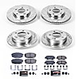 4-Wheel Set Power Stop&reg; K6945 Front and Rear Z23 Daily Carbon-Fiber Ceramic Brake Pad and Drilled & Slotted Rotor Kit