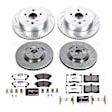 4-Wheel Set Power Stop&reg; K6947-26 Front and Rear Z26 Muscle Carbon-Fiber Ceramic Brake Pad and Drilled & Slotted Rotor Kit