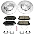 K6955 Front Brake Disc and Pad Kit, Cross-drilled and Slotted, 5 Lugs, 312 mm, Carbon Fiber Ceramic, Z23 Evolution Sport Series