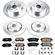 4-Wheel Set Power Stop&reg; K6958 Front and Rear Z23 Daily Carbon-Fiber Ceramic Brake Pad and Drilled & Slotted Rotor Kit