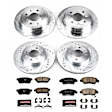 4-Wheel Set Power Stop&reg; K695 Front and Rear Z23 Daily Carbon-Fiber Ceramic Brake Pad and Drilled & Slotted Rotor Kit