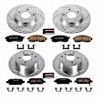4-Wheel Set Power Stop&reg; K6960 Front and Rear Z23 Daily Carbon-Fiber Ceramic Brake Pad and Drilled & Slotted Rotor Kit