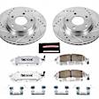 2014 Nissan Sentra - Front Brake Disc and Pad Kit, Silver zinc-plated, Cross-drilled and Slotted, 5 Lugs, 280 mm, Carbon Fiber Ceramic, 1.8L 4Cyl, Z26 Street Warrior Carbon-Fiber Ceramic Series