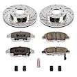 K696-26 Front Brake Disc and Pad Kit, Silver zinc-plated, Cross-drilled and Slotted, 4 Lugs, 262 mm, Carbon Fiber Ceramic, Z26 Street Warrior Carbon-Fiber Ceramic Series