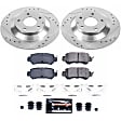 K6964 Rear Brake Disc and Pad Kit, Silver zinc-plated, Cross-drilled and Slotted, 5 Lugs, 302.5 mm, Carbon Fiber Ceramic, Z23 Evolution Sport Series