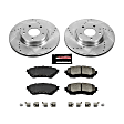 K6968 Front Brake Disc and Pad Kit, Silver zinc-plated, Cross-drilled and Slotted, 5 Lugs, 297 mm, Carbon Fiber Ceramic, Z23 Evolution Sport Series