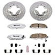K697-26 Front Brake Disc and Pad Kit, Silver zinc-plated, Cross-drilled and Slotted, 4 Lugs, 260 mm, Carbon Fiber Ceramic, Z26 Street Warrior Carbon-Fiber Ceramic Series