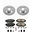 K6974 Front Brake Disc and Pad Kit, Silver zinc-plated, Cross-drilled and Slotted, 5 Lugs, 279.8 mm, Carbon Fiber Ceramic, Z23 Evolution Sport Series