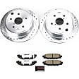 K6977-26 Rear Brake Disc and Pad Kit, Cross-drilled and Slotted 5 Lugs 285.7 mm Carbon Fiber Ceramic Z26 Street Warrior Carbon-Fiber Ceramic Series