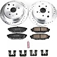 K6977 Rear Brake Disc and Pad Kit, Silver zinc-plated, Cross-drilled and Slotted, 5 Lugs, 285.7 mm, Carbon Fiber Ceramic, Z23 Evolution Sport Series