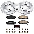 K697 Front Brake Disc and Pad Kit, Cross-drilled and Slotted 4 Lugs 260 mm Carbon Fiber Ceramic Z23 Evolution Sport Series