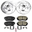 K6982 Front Brake Disc and Pad Kit, Silver zinc-plated, Cross-drilled and Slotted, 5 Lugs, 305 mm, Carbon Fiber Ceramic, Z23 Evolution Sport Series