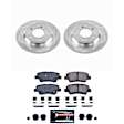 K6985 Rear Brake Disc and Pad Kit, Silver zinc-plated, Cross-drilled and Slotted, 5 Lugs, 284 mm, Carbon Fiber Ceramic, Z23 Evolution Sport Series