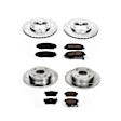 4-Wheel Set Power Stop&reg; K698 Front and Rear Z23 Daily Carbon-Fiber Ceramic Brake Pad and Drilled & Slotted Rotor Kit