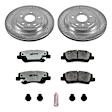 K6991-26 Rear Brake Disc and Pad Kit, Silver zinc-plated, Cross-drilled and Slotted, 5 Lugs, 315 mm, Carbon Fiber Ceramic, Z26 Street Warrior Carbon-Fiber Ceramic Series