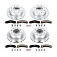 4-Wheel Set Power Stop&reg; K6992 Front and Rear Z23 Daily Carbon-Fiber Ceramic Brake Pad and Drilled & Slotted Rotor Kit