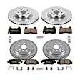 4-Wheel Set Power Stop&reg; K6997 Front and Rear Z23 Daily Carbon-Fiber Ceramic Brake Pad and Drilled & Slotted Rotor Kit