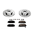 K699 Front Brake Disc and Pad Kit, Silver zinc-plated, Cross-drilled and Slotted, 4 Lugs, 240 mm, Carbon Fiber Ceramic, Z23 Evolution Sport Series