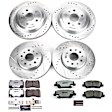 4-Wheel Set Power Stop&reg; K7000-26 Front and Rear Z26 Muscle Carbon-Fiber Ceramic Brake Pad and Drilled & Slotted Rotor Kit