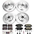 2016 Cadillac CTS - Front and Rear Brake Disc and Pad Kit, Cross-drilled and Slotted, 5 Lugs, 315 mm, Carbon Fiber Ceramic, 2.0L 4Cyl, Z23 Evolution Sport Series