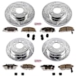 4-Wheel Set Power Stop&reg; K700-26 Front and Rear Z26 Muscle Carbon-Fiber Ceramic Brake Pad and Drilled & Slotted Rotor Kit