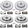 4-Wheel Set Power Stop&reg; K7006-26 Front and Rear Z26 Muscle Carbon-Fiber Ceramic Brake Pad and Drilled & Slotted Rotor Kit