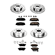 4-Wheel Set Power Stop&reg; K700 Front and Rear Z23 Daily Carbon-Fiber Ceramic Brake Pad and Drilled & Slotted Rotor Kit
