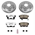 K701-26 Rear Brake Disc and Pad Kit, Silver zinc-plated, Cross-drilled and Slotted, 4 Lugs, 260 mm, Carbon Fiber Ceramic, Z26 Street Warrior Carbon-Fiber Ceramic Series