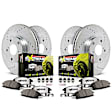 4-Wheel Set Power Stop&reg; K7024-26 Front and Rear Z26 Muscle Carbon-Fiber Ceramic Brake Pad and Drilled & Slotted Rotor Kit
