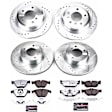 4-Wheel Set Power Stop&reg; K7024-26 Front and Rear Z26 Muscle Carbon-Fiber Ceramic Brake Pad and Drilled & Slotted Rotor Kit