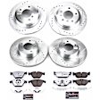4-Wheel Set Power Stop&reg; K7025-26 Front and Rear Z26 Muscle Carbon-Fiber Ceramic Brake Pad and Drilled & Slotted Rotor Kit