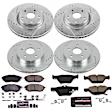 2017 Subaru Outback - Front and Rear Brake Disc and Pad Kit, Cross-drilled and Slotted, 5 Lugs, 299.7 mm, Carbon Fiber Ceramic, Z23 Evolution Sport Series