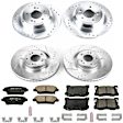 4-Wheel Set Power Stop&reg; K7029 Front and Rear Z23 Daily Carbon-Fiber Ceramic Brake Pad and Drilled & Slotted Rotor Kit