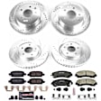 4-Wheel Set Power Stop&reg; K7033 Front and Rear Z23 Daily Carbon-Fiber Ceramic Brake Pad and Drilled & Slotted Rotor Kit