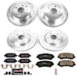 4-Wheel Set Power Stop&reg; K7035 Front and Rear Z23 Daily Carbon-Fiber Ceramic Brake Pad and Drilled & Slotted Rotor Kit